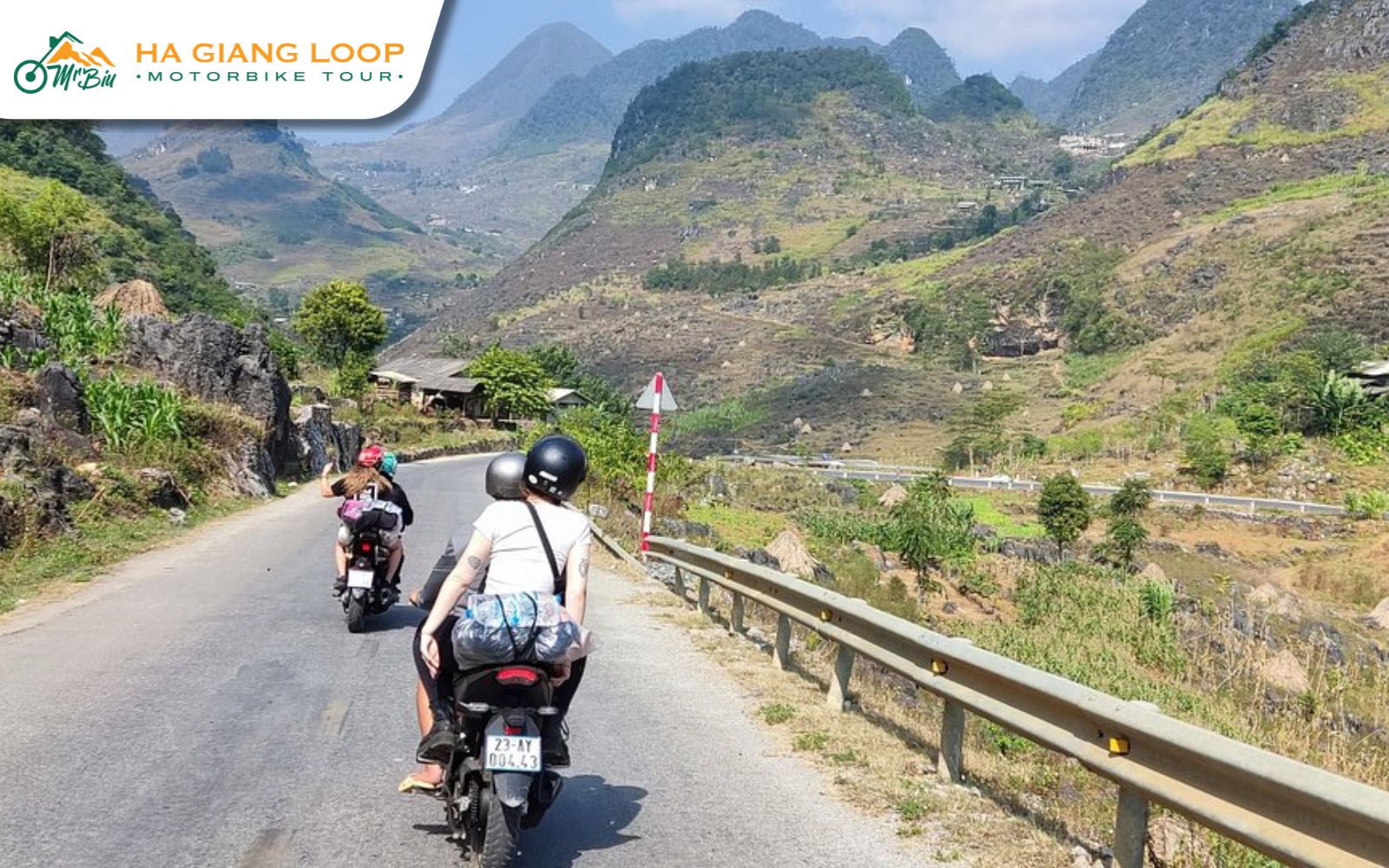 Cruising through peaceful valleys on day three of theHa Giang motorcycle tour 4 days
