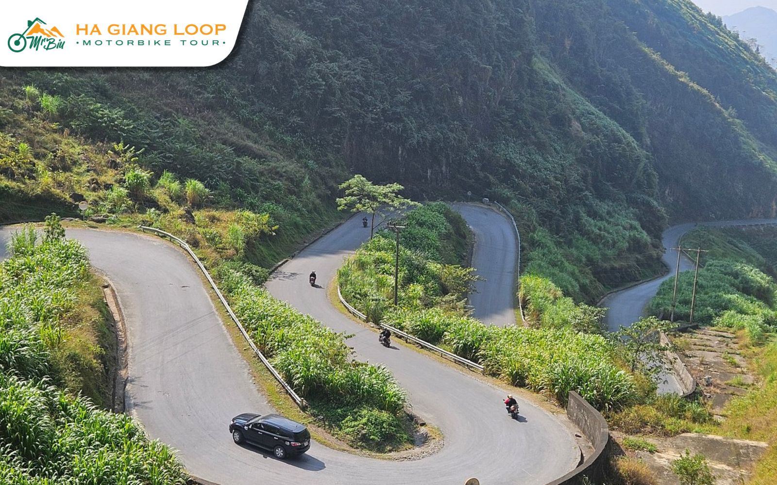 Winding Ma Pi Leng Pass is an iconic highlight of the Ha Giang 4 days motorbike tour