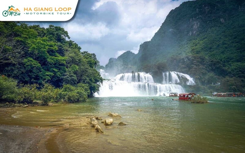 Waterfalls in Ha Giang in rainy season roar to life and cascade dramatically down the cliffs