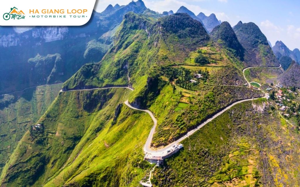 Mountain passes are a highlight of the Ha Giang cycling route in June.
