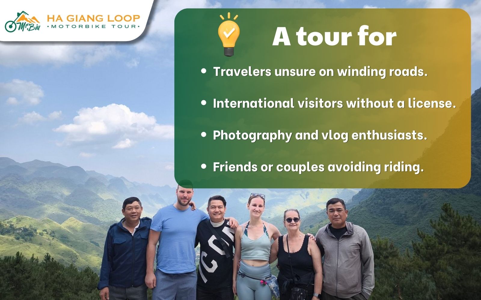 Participants of Ha Giang easy rider motorcycle tour