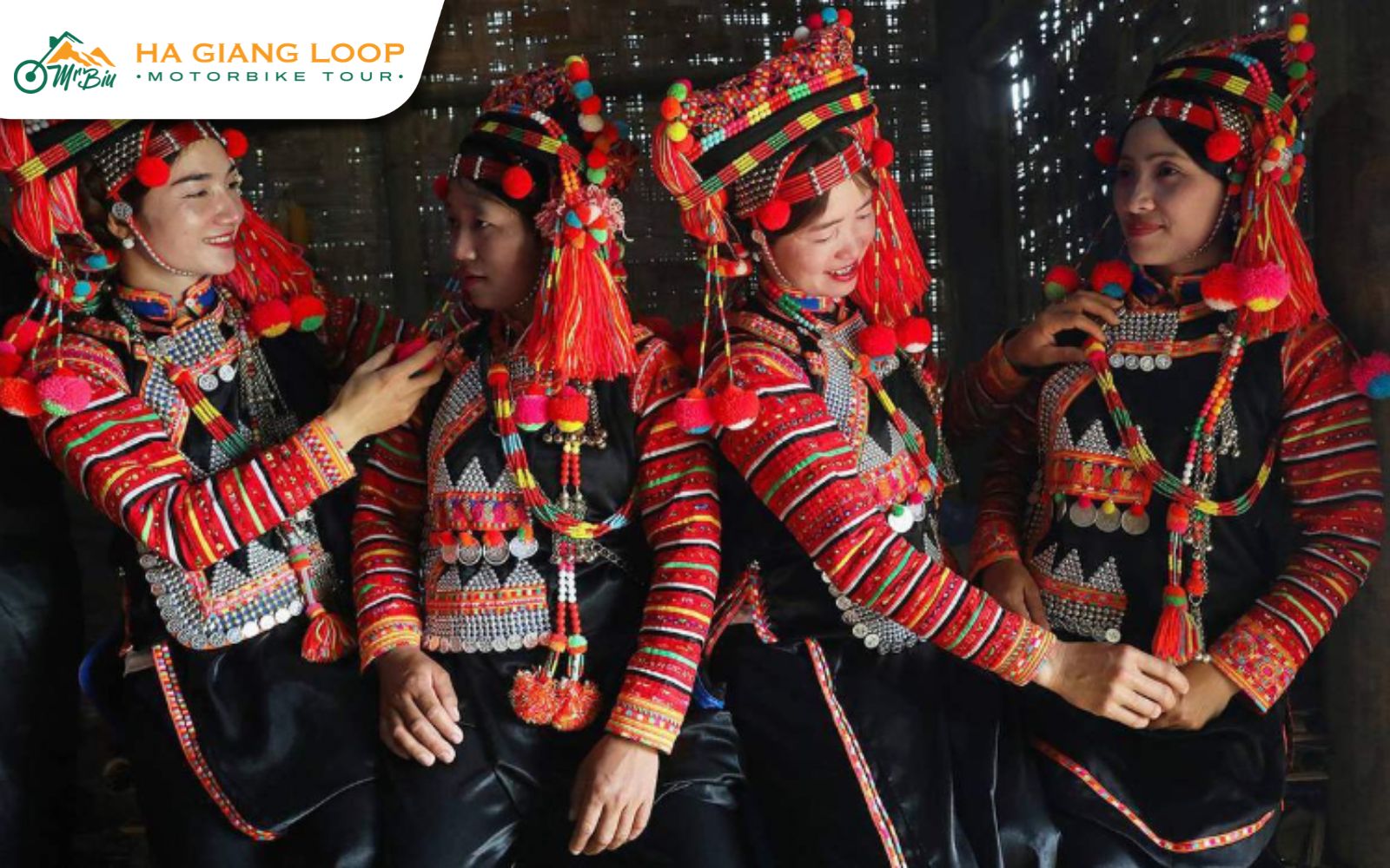 Trying traditional ethnic costumes in Meo Vac Ha Giang