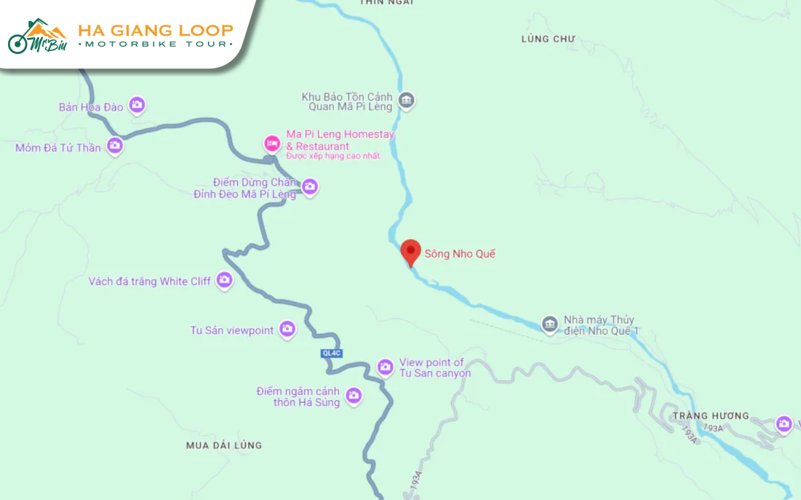 Nho Que River location in northern Vietnam