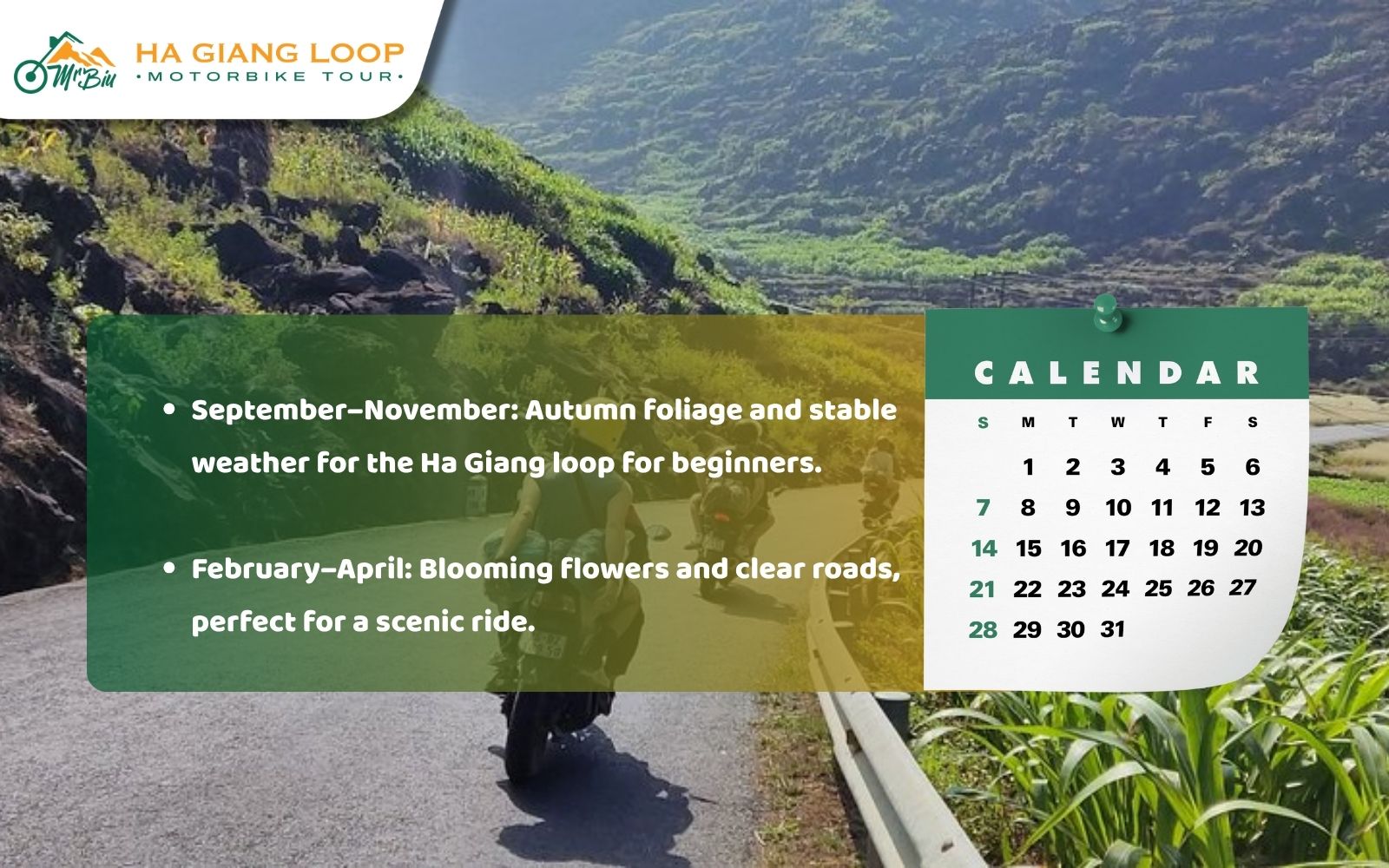 Best time to ride the Ha Giang Loop route for beginners
