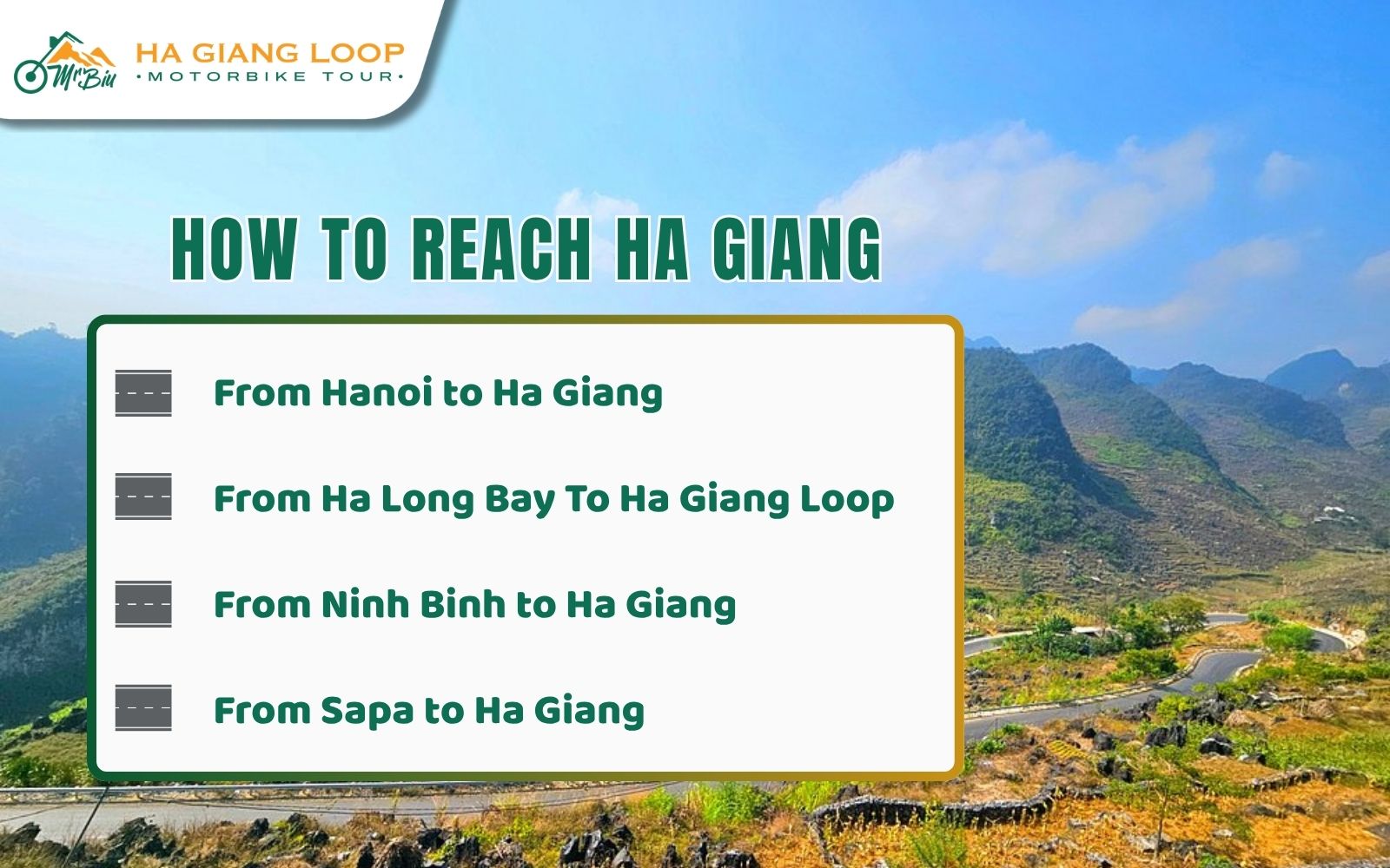 How to reach Ha Giang before starting the Loop route