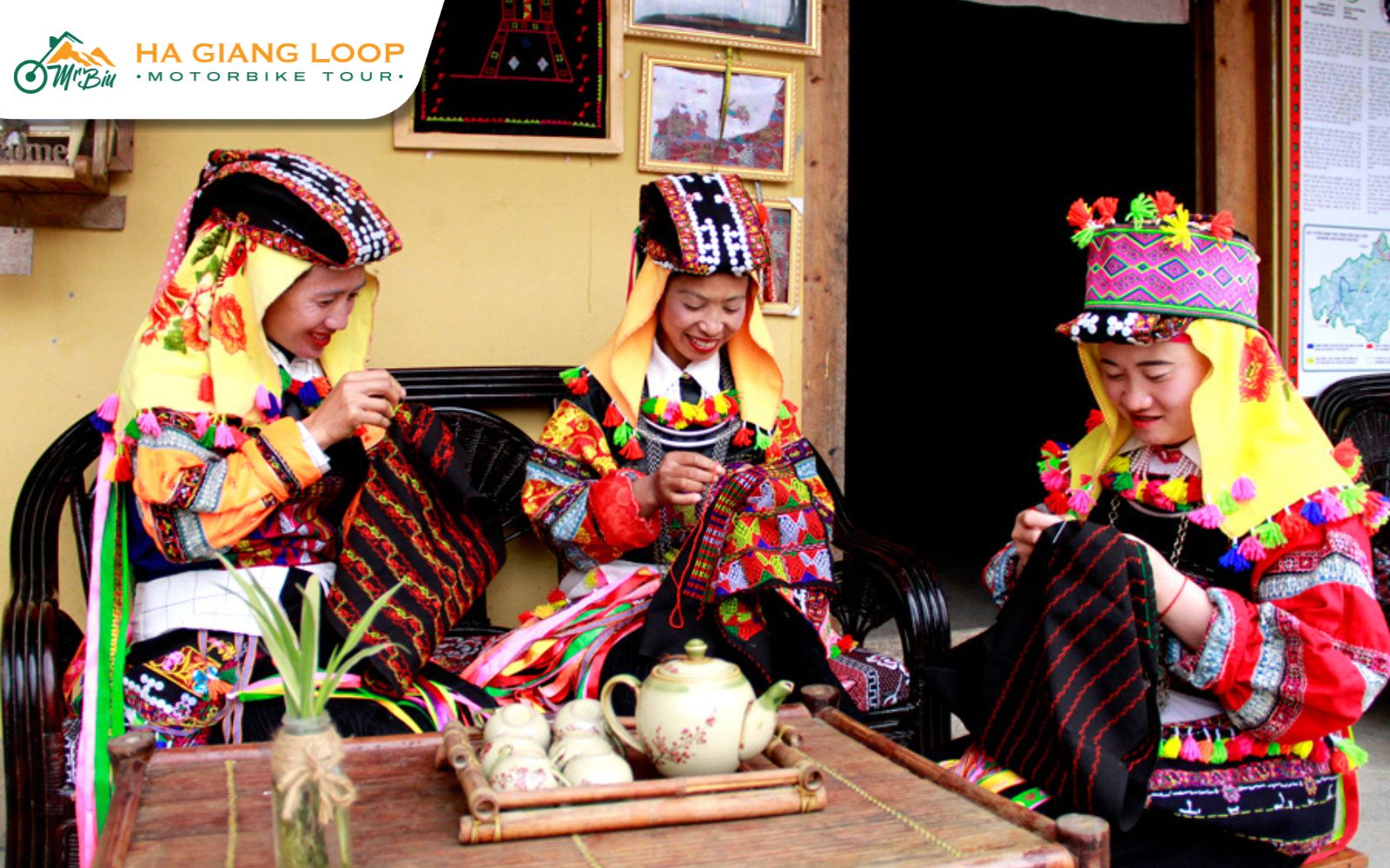 Try on the colorful costumes of Lo Lo people