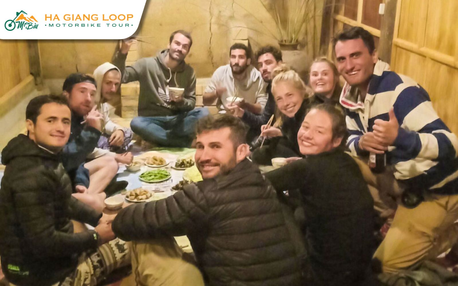 Family Dinners and "Happy Water" is one of Ha Giang Loop nighlife activities