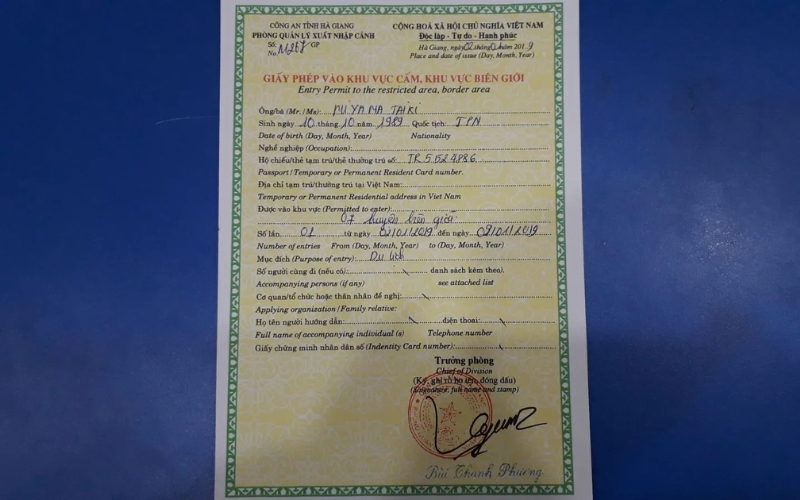Ha Giang Loop permit