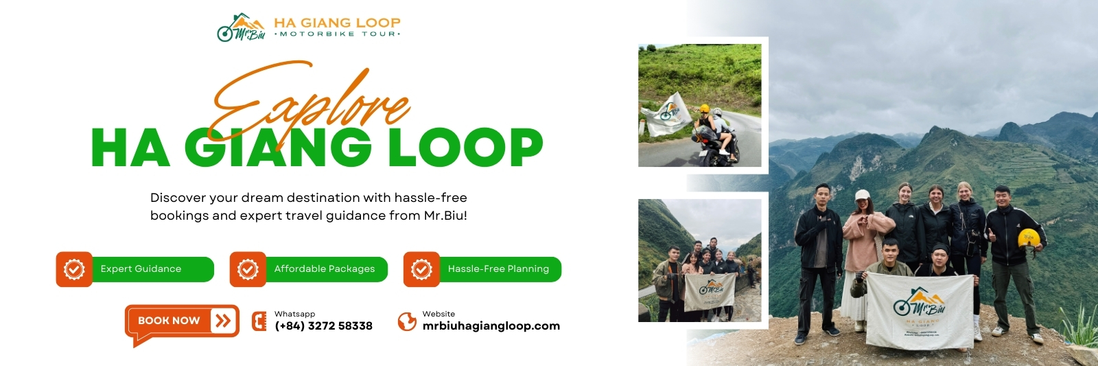 Mr.Biu Ha Giang Loop tour passing scenic rice terraces in northern Vietnam
