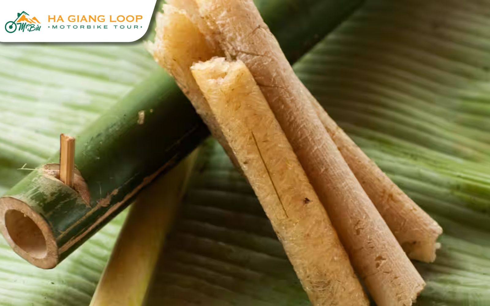 Fragrant sticky rice cooked in bamboo, a Tay people's specialty