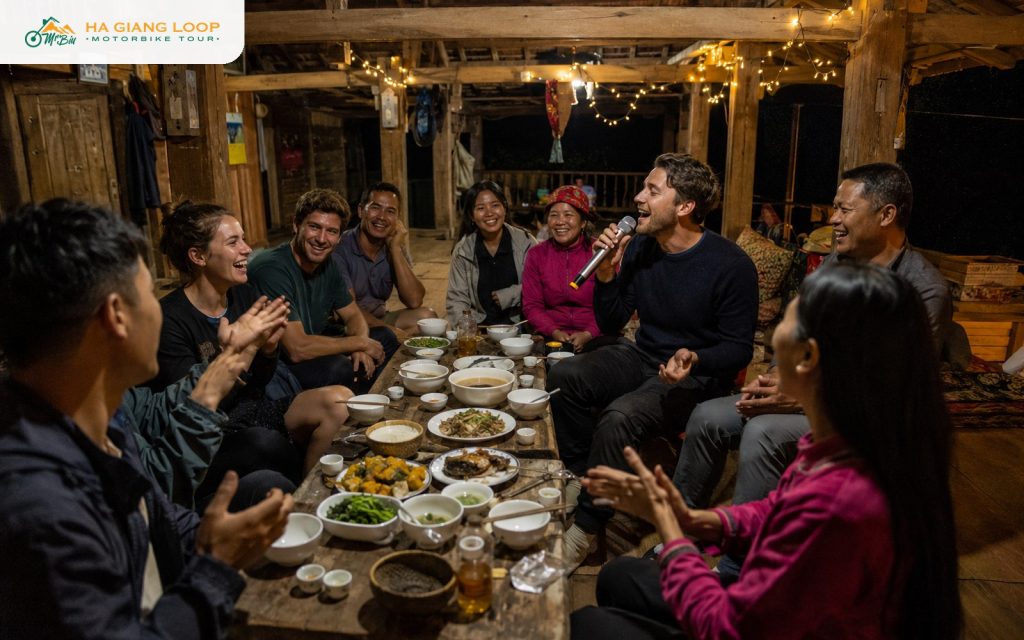 homestay dinner table on night one