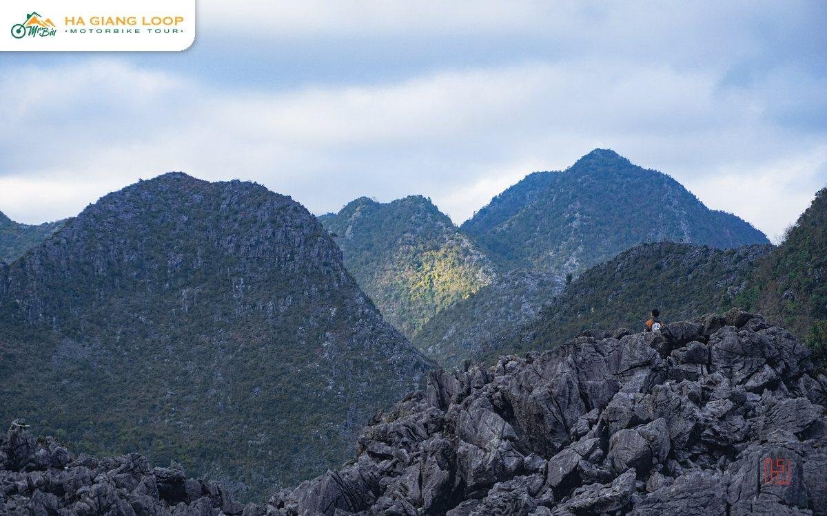 Grey limestone peaks of the Dong Van Karst Plateau Geopark
