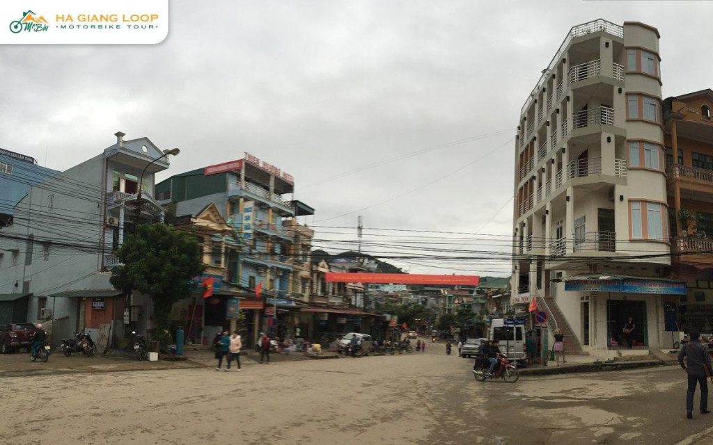 Main street of Dong Van town inside the karst plateau geopark