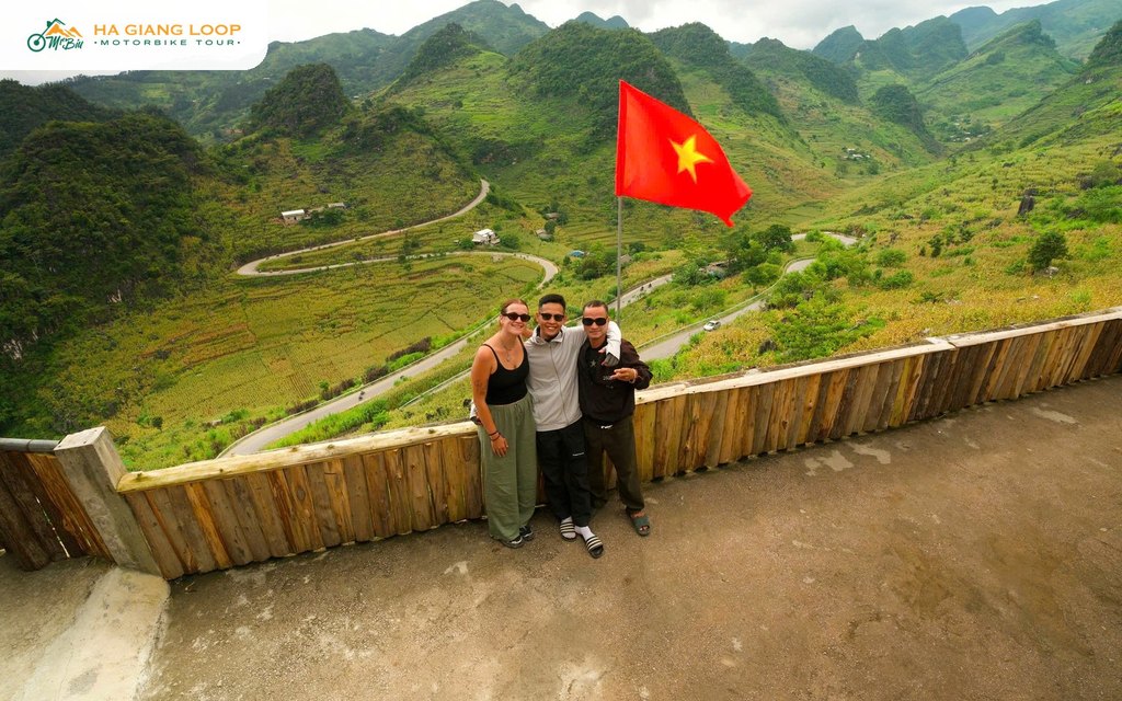 Viewpoint over a ribbon of hairpin bends on the Ha Giang Loop
